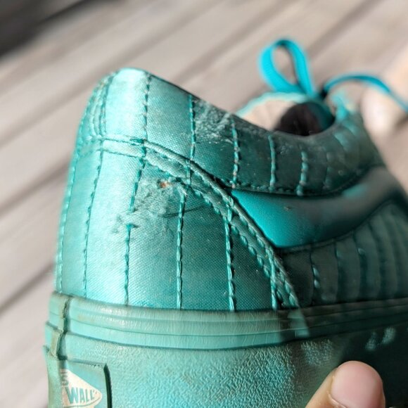 Opening Ceremony x Vans Tie Lace Up Skater Platform Satin Seafoam Green Womens 9 - Picture 13 of 16